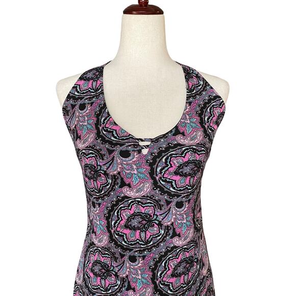 Vtg 00s Y2K Princess Bebe Halter Asymmetric Open Back Midi Dress L V Neck Fringe - Picture 5 of 13